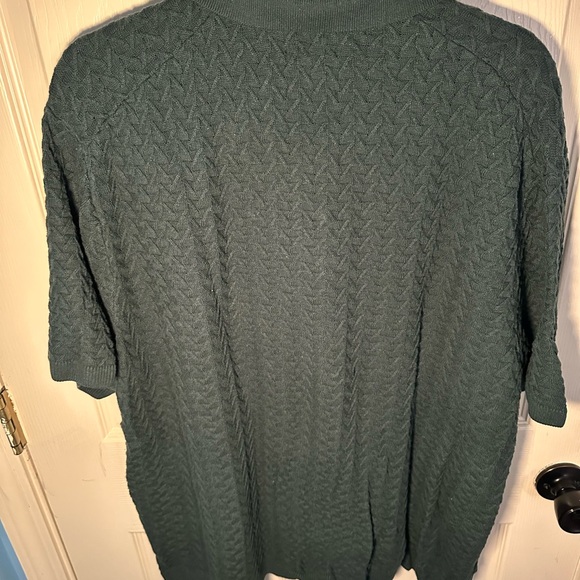 Abercrombie & Fitch Textured Teal Zip Polo - Picture 3 of 3